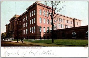 1907 New Haven High School New Haven Connecticut CT Campus Posted Postcard