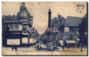 Old Postcard Moulins Entree Rue d & # 39Allier Place d & # 39Allier Hairdresser