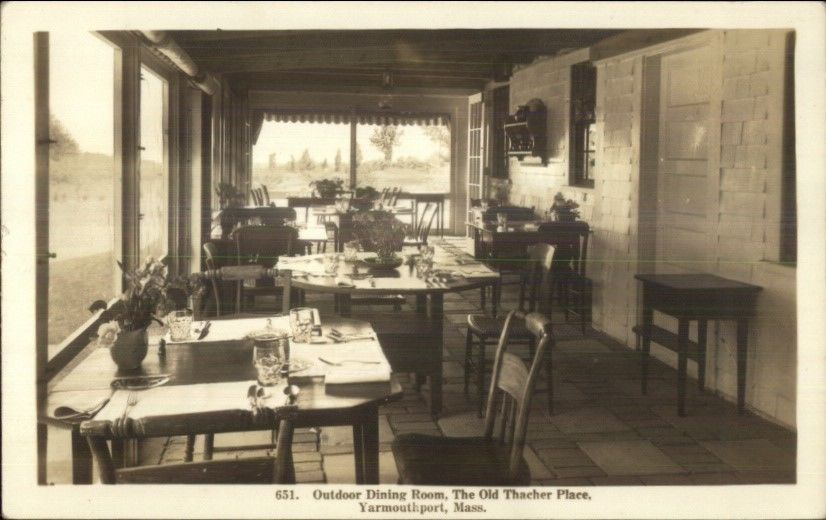 Yarmouthport Cape Cod MA Thatcher Place Outdoor Dining Real Photo