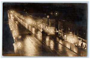 c1910s Random Street View At Night Sinclair San Francisco CA RPPC Photo Postcard