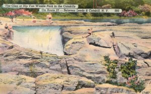 Vintage Postcard Rip Van Winkle Park Historic Mohican Trail Catskill Mts. NY