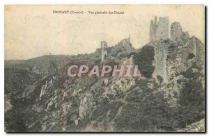 Old Postcard Crozant Creuse general view of the Ruins