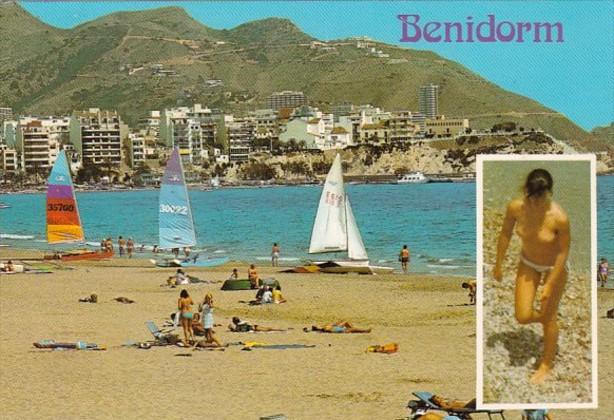 Risque Semi Nude Topless Lady On Beach Benidorm Spain ...