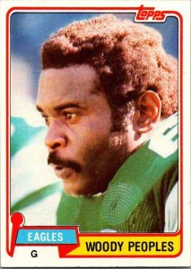 1981 Topps Football Card Woody Peoples Philadelphia Eagles sk10239