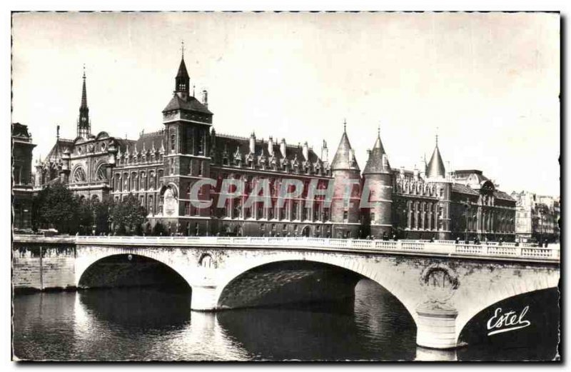 Old Postcard Paris Pont au Change and the Palais de Justice