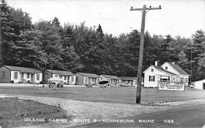 Kennebunk ME Idlease Cabins on Route 9 C64 Real Photo Postcard