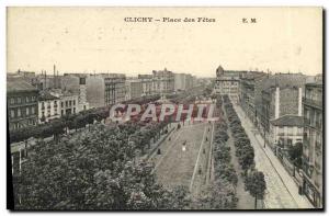 Old Postcard Clichy Place des Fetes