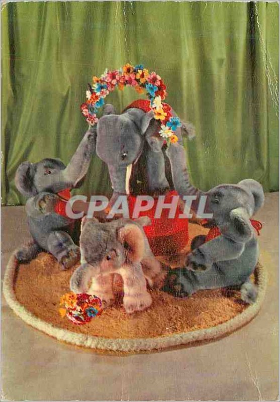 Modern Postcard Elephants stuffed