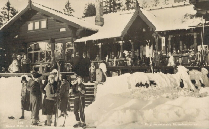 Norway Frognerseteren Hove Restaurant Oslo RPPC 03.36