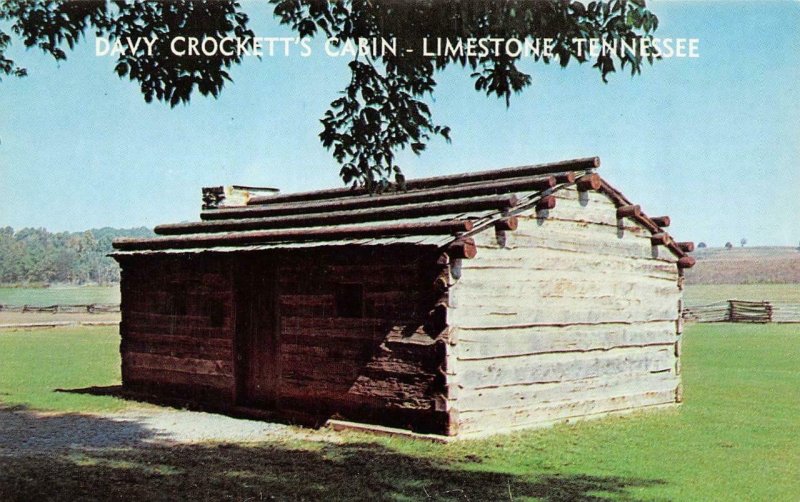 LIMESTONE, TN Tennessee DAVY CROCKETT'S CABIN & BRONZE BUST *2* Postcards United States
