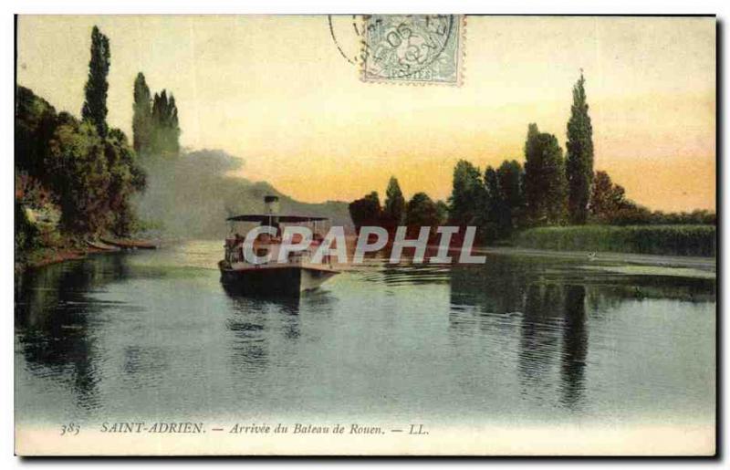 Old Postcard Saint Adrien Arrival From Baleau De Rouen