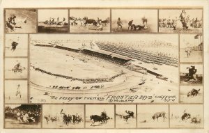 RPPC Postcard Rodeo Western Mutliview Doubleday Cheyenne Frontier Days