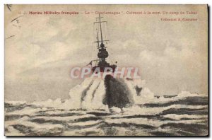 Old Postcard Boat War Charlemagne Breastplate the sea A tobacco blow
