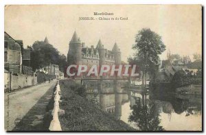 Old Postcard Morbihan Josselin Chateau seen Canal