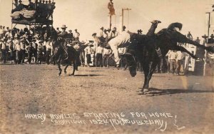 RPPC HARRY BOWLES RODEO HORSE COWBOY DOUBLEDAY REAL PHOTO POSTCARD (1924)