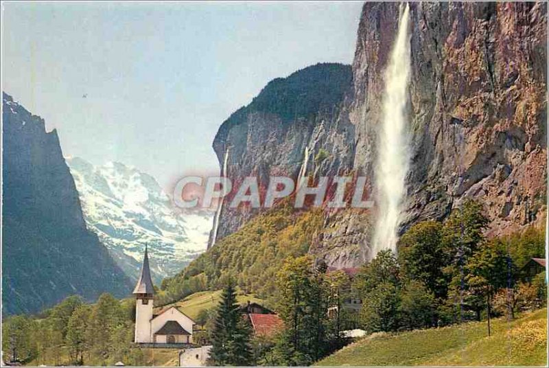 Modern Postcard Lauterbrunnen Staubbach Mit Grosshorn