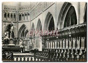 Old Postcard Saint Pol de Leon Finistere Basilica Choir and Stalls