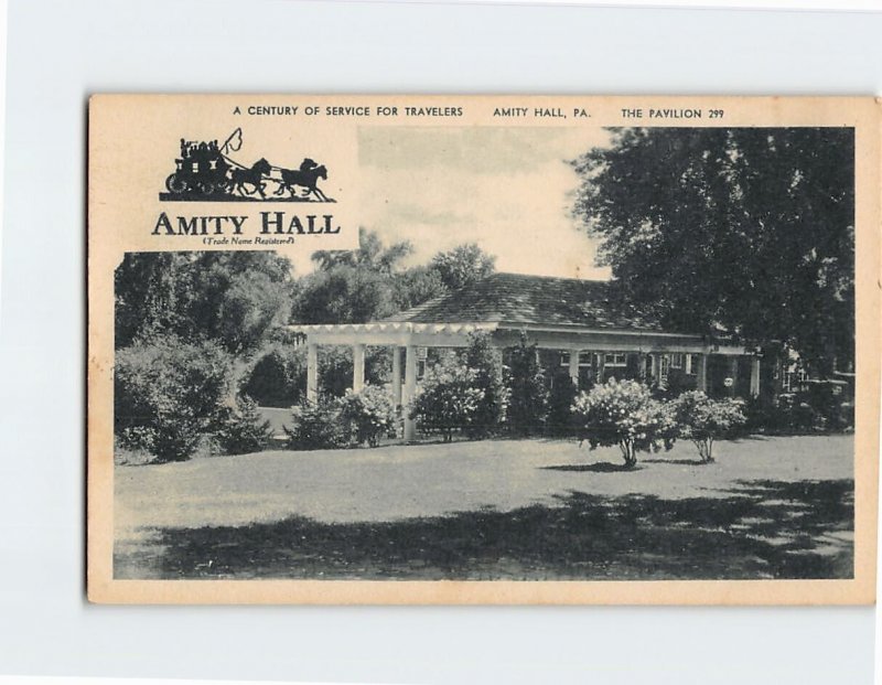 Postcard A Century Of Service For Travelers Pavilion Amity Hall Duncannon PA USA