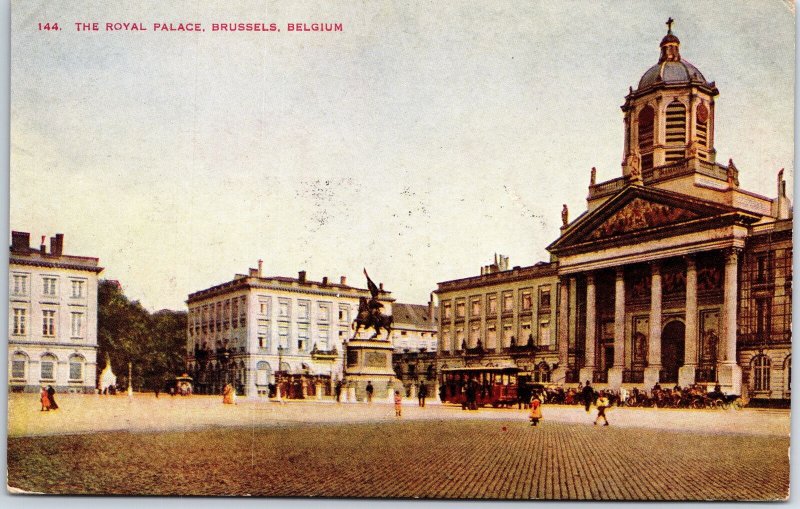 VINTAGE POSTCARD THE ROYAL PALACE AT BRUSSELS BELGIUM c. 1910