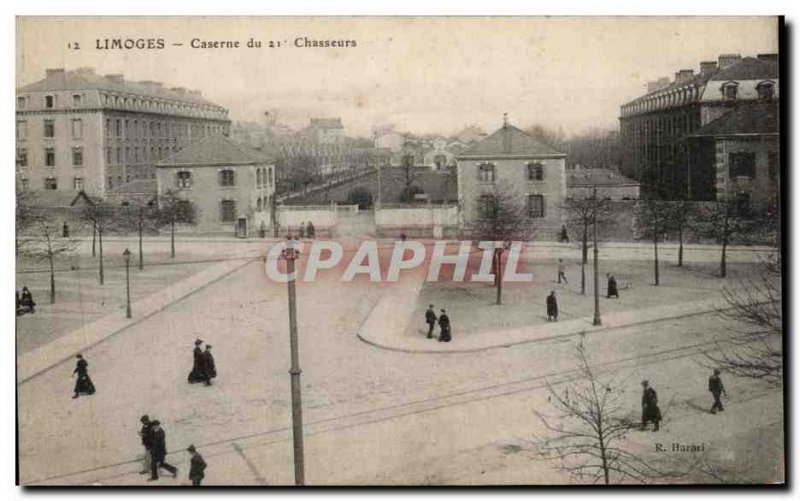 Postcard Limoges Old Barracks of the 21st Army Hunters
