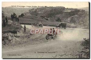 Postcard Old Cars Tour d & # 39Auvergne Gordon Bennett cup 1905 Turning polic...