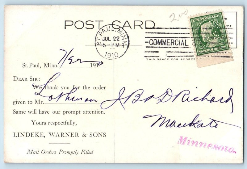 1910 Northwest's Big Dry Goods House Building Wagon St. Paul Minnesota Postcard