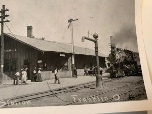 Vintage 1900s Big 4 Station Franklin Ohio Train Depot RPPC Postcard Photo Copy