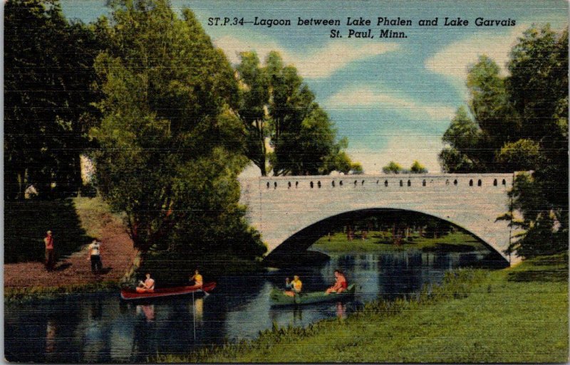 Minnesota St Paul Lagoon Between Lake Phalen and Lake Garvais Curteich