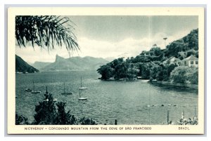 Corcovado Mountain From Cove Of Sao Francisco Brazil UNP WB Postcard V20