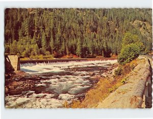 Postcard Small dam on Tumwater Canyon, Stevens Pass, Washington
