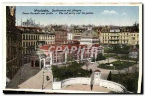 Old Postcard Wiesbaden Kochbrunnen mit Anlagen