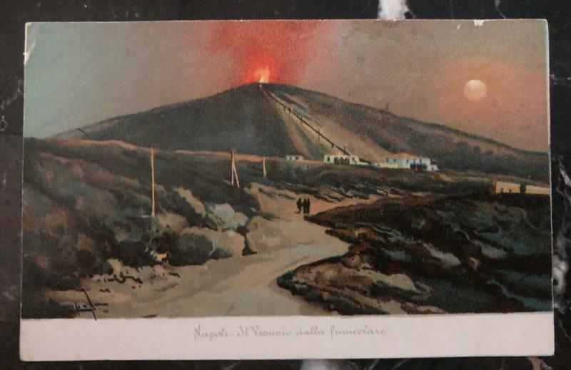 Mint Napoli Italy Picture Postcard Volcano Vesuvius funicular