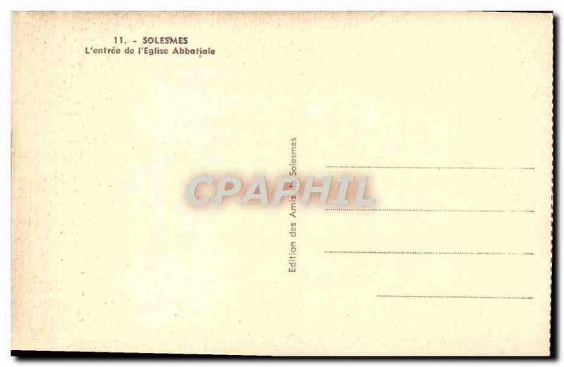 Old Postcard Solesmes L & # & # 39entree of 39Eglise Abbey