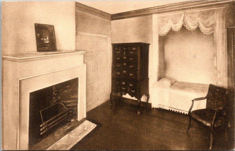 Bedroom Monticello Thomas Jefferson Home Postcard VTG UNP Vintage Unused 