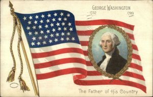 George Washington American Flag Greenfield's Chocolate Advertising Back PC