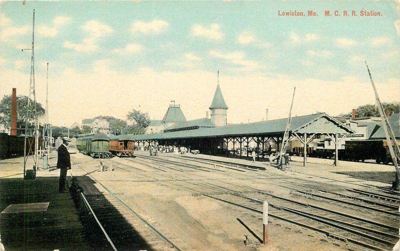 C-1910 Lewiston Maine Central Railroad Leighton Postcard 10299