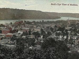 Postcard  1913  Birds's Eye View of Madison, IN   U3