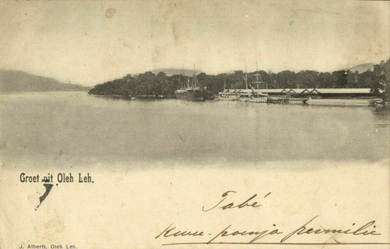 indonesia, SUMATRA, OLEH-LEH, Aceh Atjeh, Panorama from the Sea (1901) Postcard