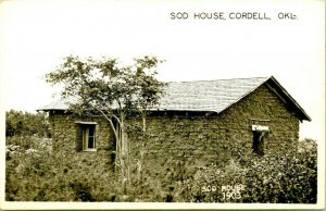 RPPC 1903 Sod House Cordell Oklahoma OK UNP Unused Postcard D7
