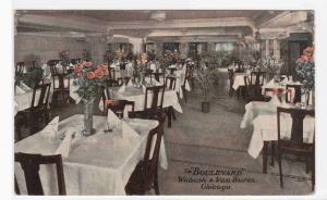 Boulevard Restaurant Interior Chicago Illinois 1913 postcard