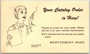 1960's Catalog Order Letter From Montgomery Ward Posted Postcard