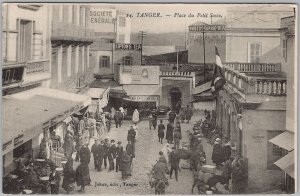 Tangier Morocco Place du Petit Socco Liptons Tea Black & White Postcard H81