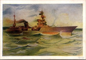 Mint Russia USSR Patriotic WW2 Picture Postcard Red Army Navy Fleet Ship