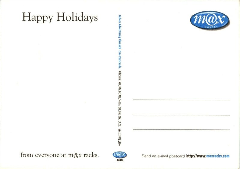 Advertising Happy Holidays from M@x Racks Postcard I68 