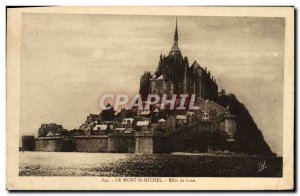 Old Postcard Mont St Michel Moon Effect