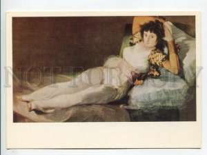 463760 USSR 1971 year Francisco Goya Maha Dressed postcard
