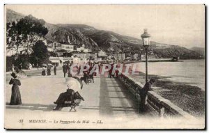 Menton - La Promenade du Midi - Old Postcard