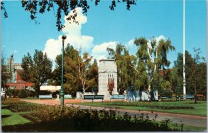 Cenotaph honoring Canada's War Dead in Central , Alberta Canada  postcard