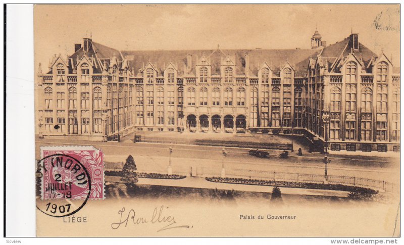 LIEGE, Palais du Gouverneur, Belgium, PU-1907