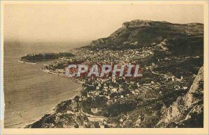 Old Postcard Monaco Monte Carlo seen from the Grande Corniche